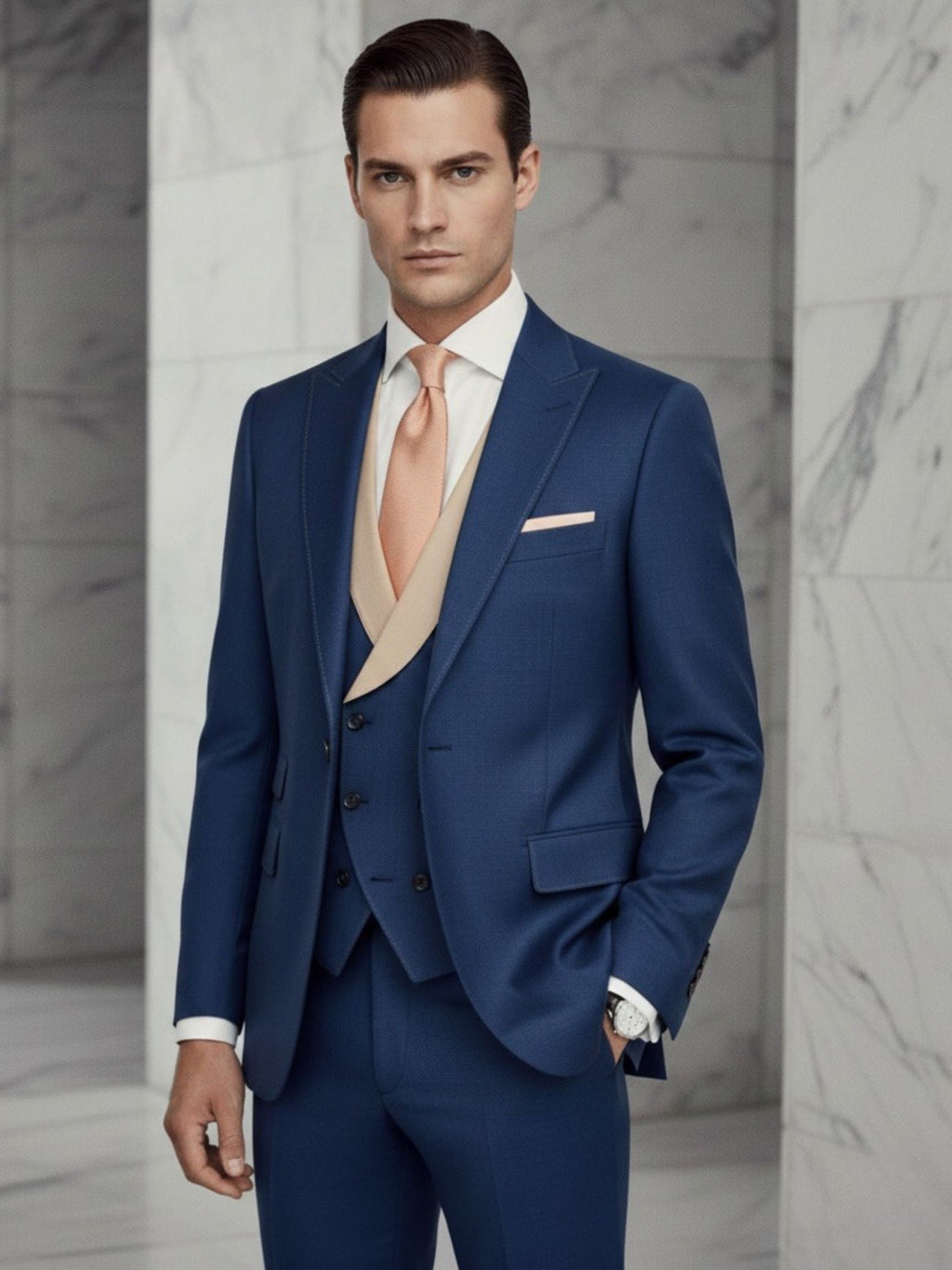 Super 120s Fine Cashmere–wool suiting ensemble