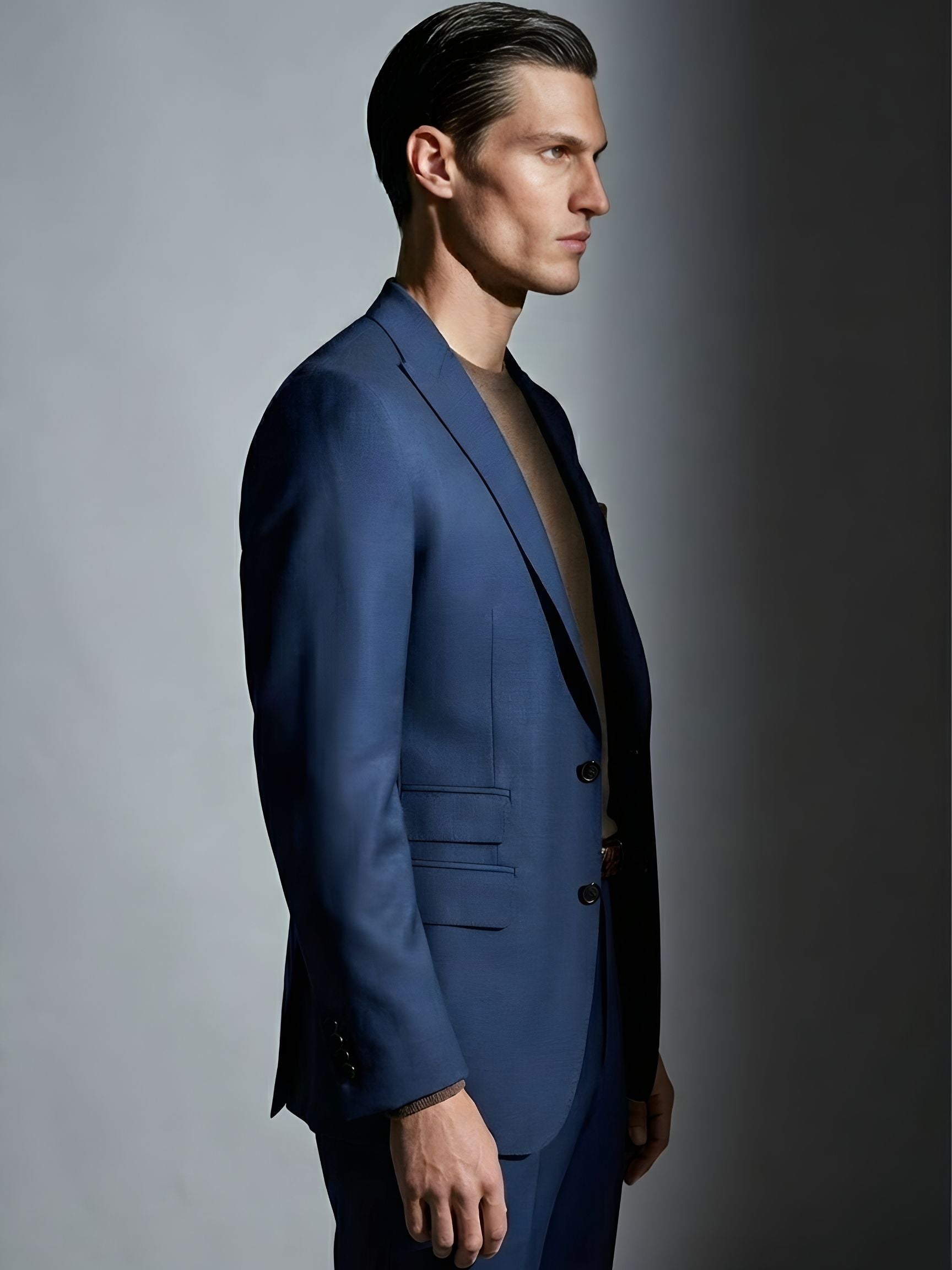 Super 120s Fine Cashmere–wool suiting ensemble